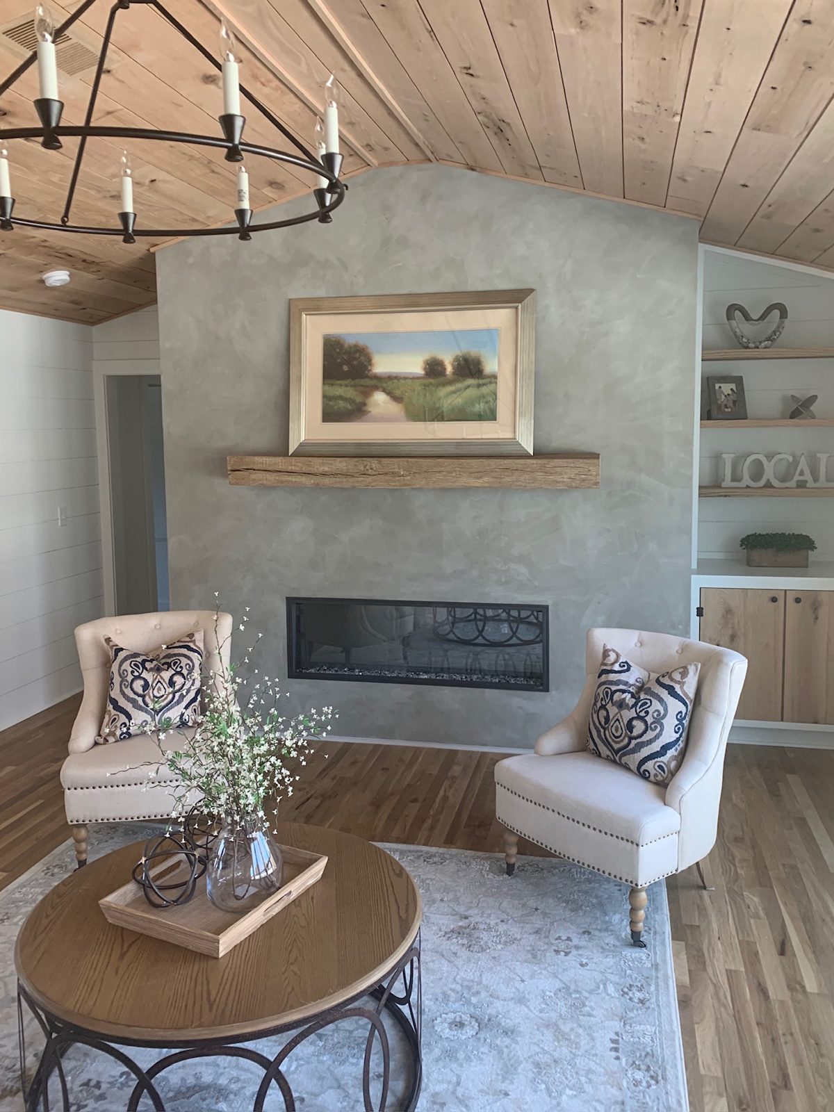 Velluto microcement fireplace surround — Brentwood